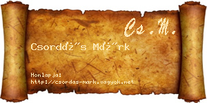 Csordás Márk névjegykártya