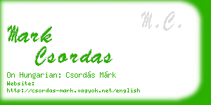 mark csordas business card